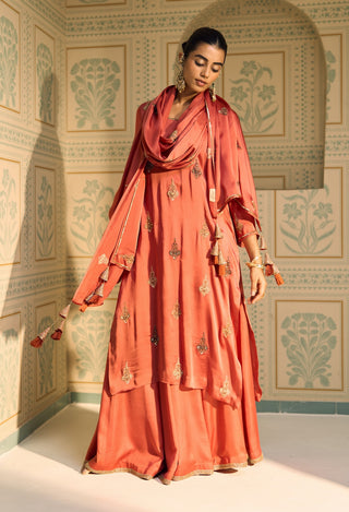 Orange chavi kurta set