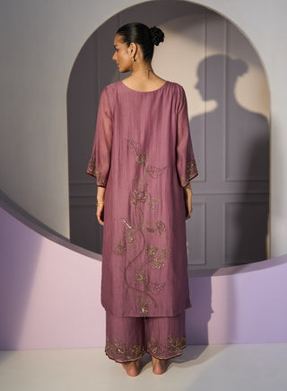 Purple basant kurta set