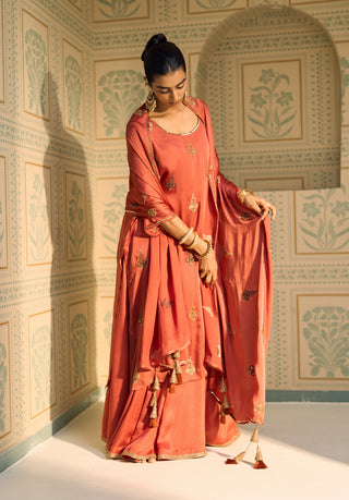 Orange chavi kurta set