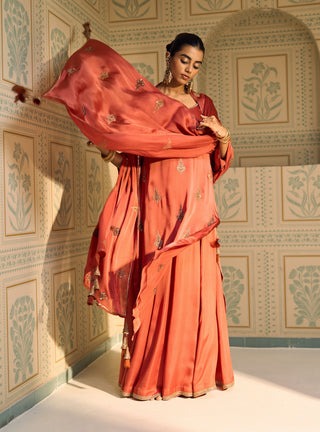 Orange chavi kurta set