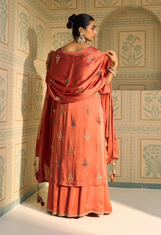 Orange chavi kurta set