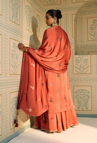 Orange chavi kurta set