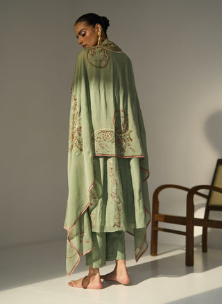 Green husna kurta set