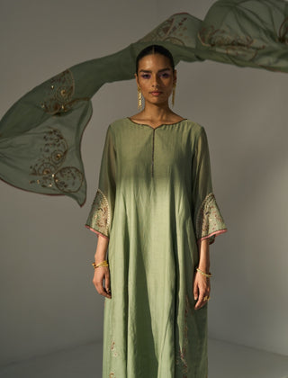 Green husna kurta set