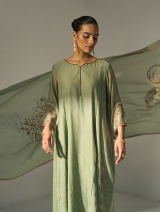 Green husna kurta set