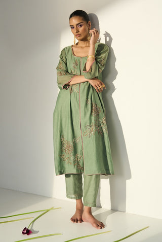 Green balori kurta set