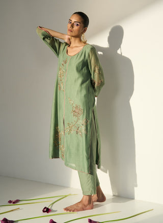 Green balori kurta set