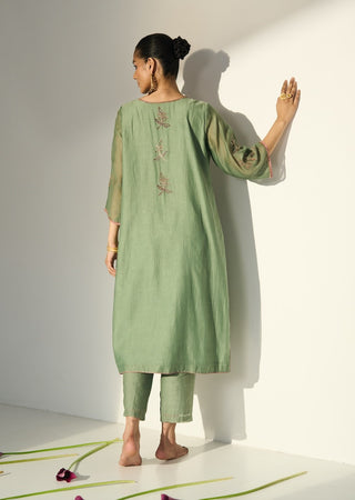 Green balori kurta set