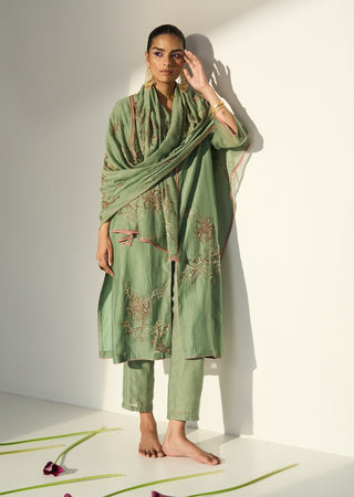 Green balori kurta set