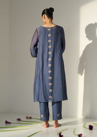 Blue kashni kaftaan set