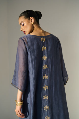 Blue kashni kaftaan set