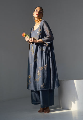 Blue mansa kurta set