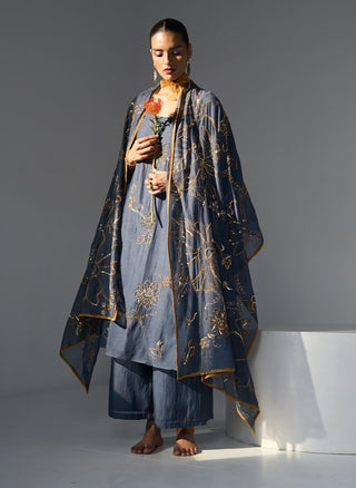 Blue mansa kurta set