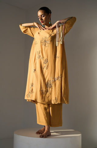 Yellow mansa kurta set