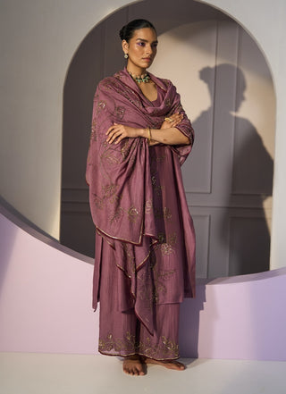 Purple basant kurta set