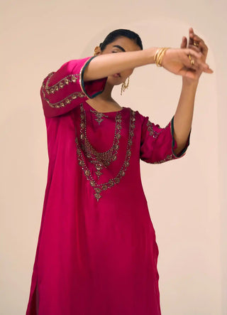 Pink anya kurta set