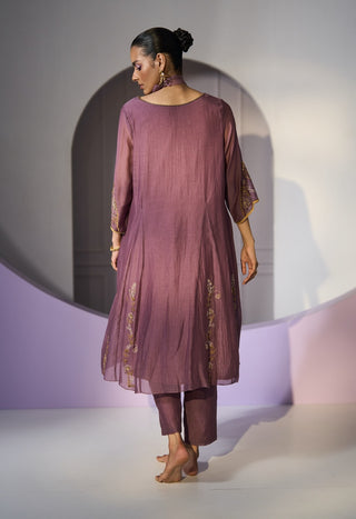 Purple husna kurta set