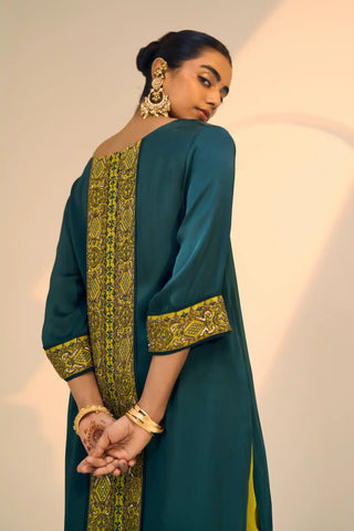 Green seerat kurta set