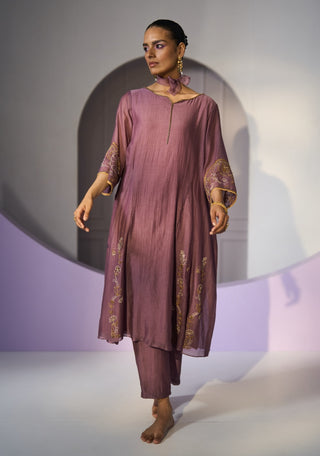 Purple husna kurta set