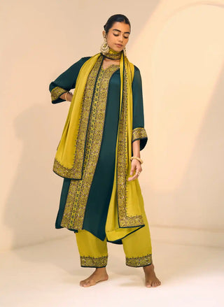 Green seerat kurta set