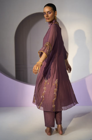 Purple husna kurta set