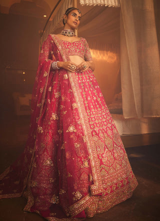 Faiza rani pink embroidered lehenga set