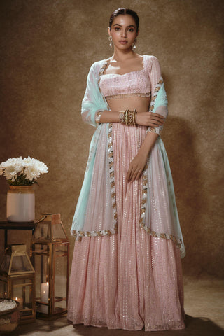 Blush pink lehenga set