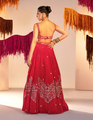 Rani pink embroidered lehenga set