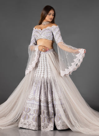 Lilac cocktail lehenga set