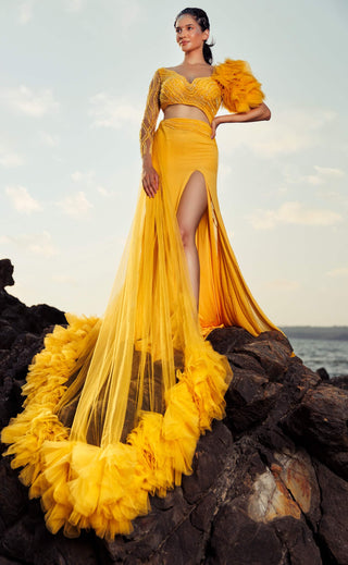 Sunrise yellow embroidered gown