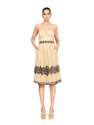 Ecru beige net dress