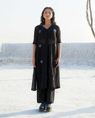 Poppy night black kurta and pants