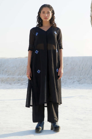 Poppy night black kurta and pants