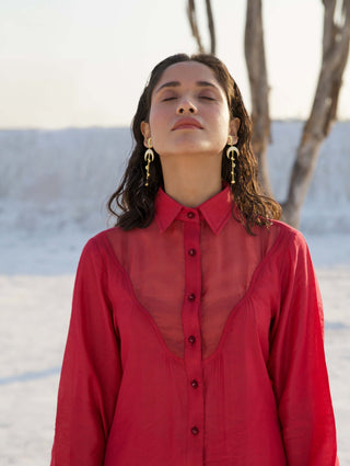 Rose red shirt and pants