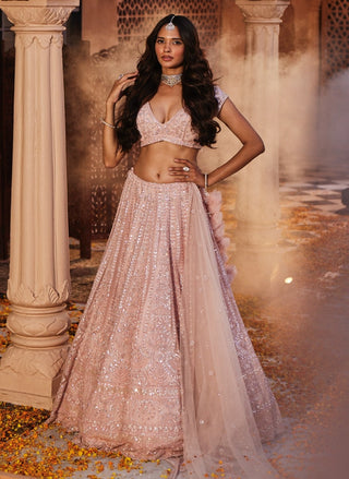 Harsha pink embroidered lehenga set