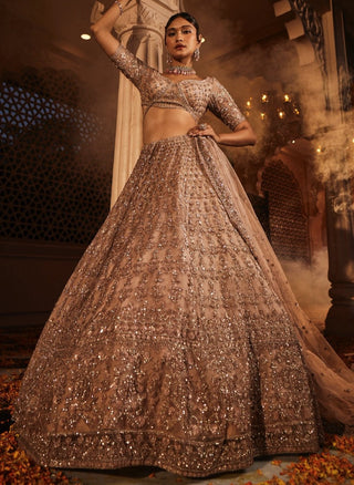 Kashish peach embroidered lehenga set