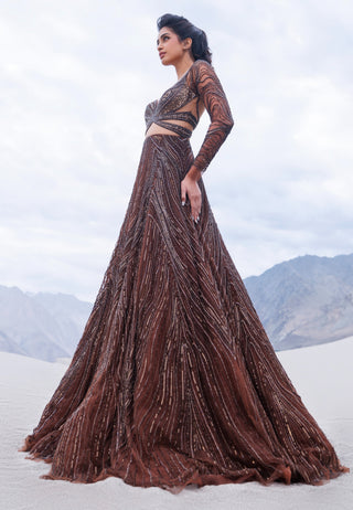 Copper flared gown