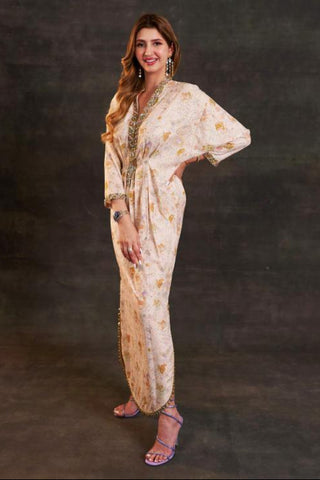 Multicolored eos kaftan gown