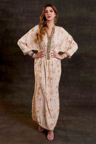 Multicolored eos kaftan gown