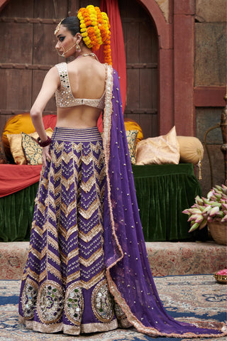 Purple ulfat jamuni naach lehenga set