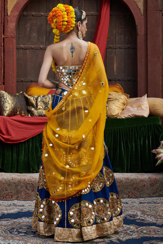 Blue qainaat naach lehenga set