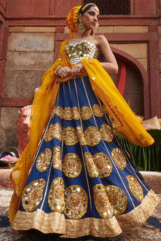 Blue qainaat naach lehenga set