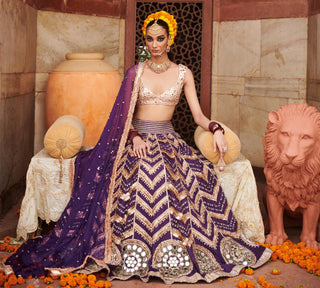 Purple ulfat jamuni naach lehenga set