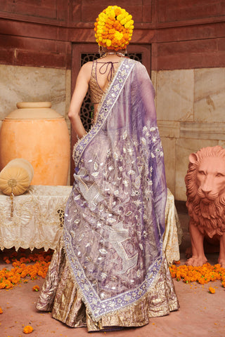 Purple krishna naach kumud lampi lehenga set