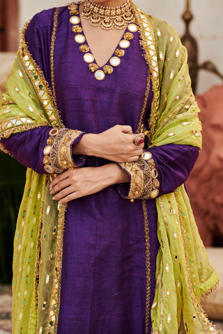 Purple arghwani naach suit