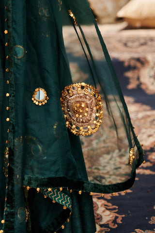 Green zamurd naach lehenga set