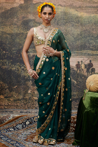 Green pallavita naach saree