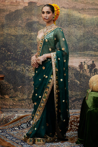 Green pallavita naach saree