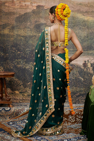 Green pallavita naach saree