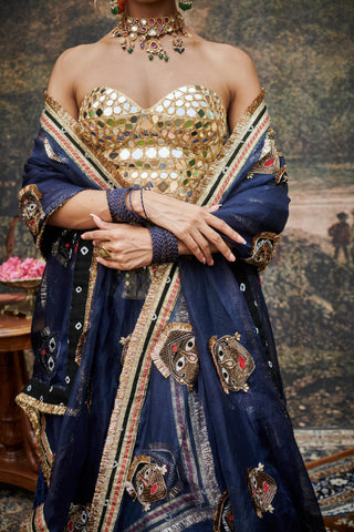 Blue zahra naach lehenga set